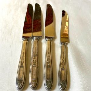 VTG 1921 Oneida Community Grosvenor pattern silverplate set of 4 knives